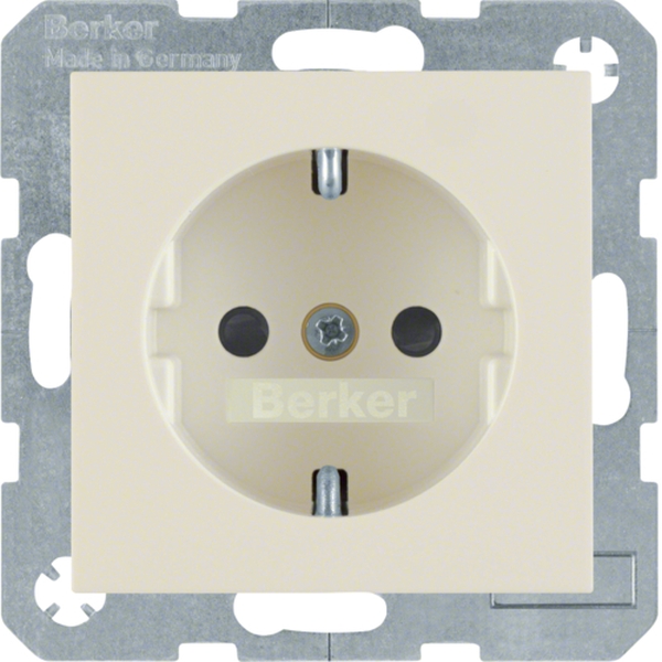 Berker 41238982 Schuko-Steckdose mit erhöhter Berührungsschutz S.1/B.3/B.7 cremeweiß glänzend
