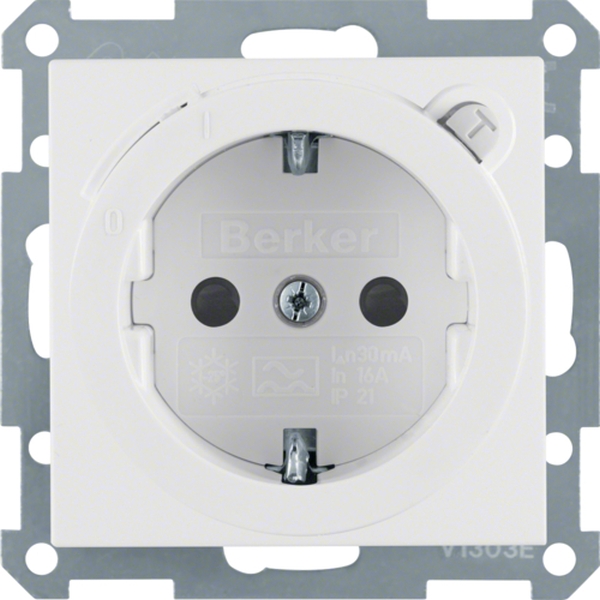 Berker 47081909 Schuko-Steckdose mit FI-Schutzschalter und erhöhter Berührungsschutz S.1/B.3/B.7 polarweiß matt