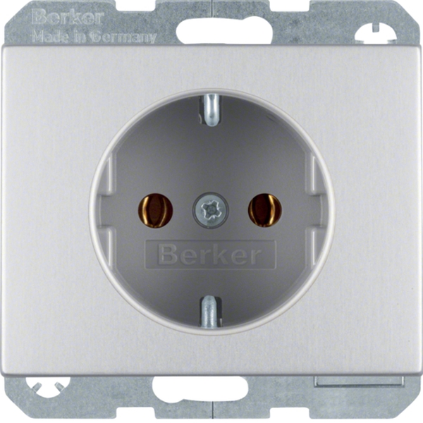 Berker 47157003 Schuko-Steckdose K.5 mit Schraub-Liftklemmen K.5 Aluminium eloxiert