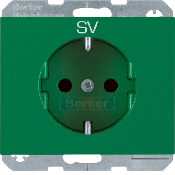 Berker 47357113 Schuko-Steckdose mit erhöhter Berührungsschutz K.x,grün glänzend