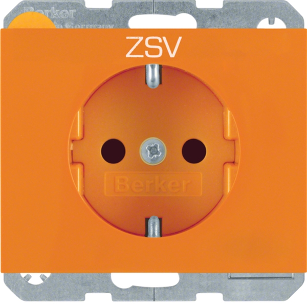Berker 47357114 Schuko-Steckdose mit erhöhter Berührungsschutz K.x,orange glänzend