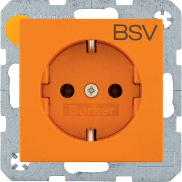 Berker 47431917 Schuko-Steckdose Aufdruck BSV S.1/B.3/B.7 matt orange