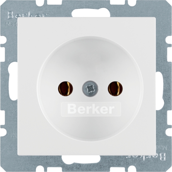 Berker 6161036089 Steckdose ohne Schutzkontakt Q.1/Q.3 polarweiß samt