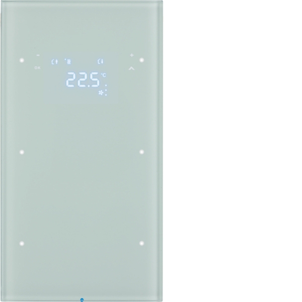 Berker 75642050 Touchsensor 2-fach mit Temperaturregler R.3 Glas polarweiß