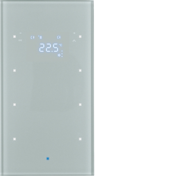 Berker 75643034 Glas-Sensor 3-fach mit Temperaturregler TS Sensor alu