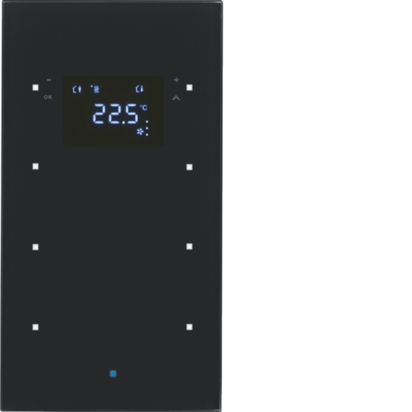 Berker 75643035 Glas-Sensor 3-fach mit Temperaturregler TS Sensor schwarz