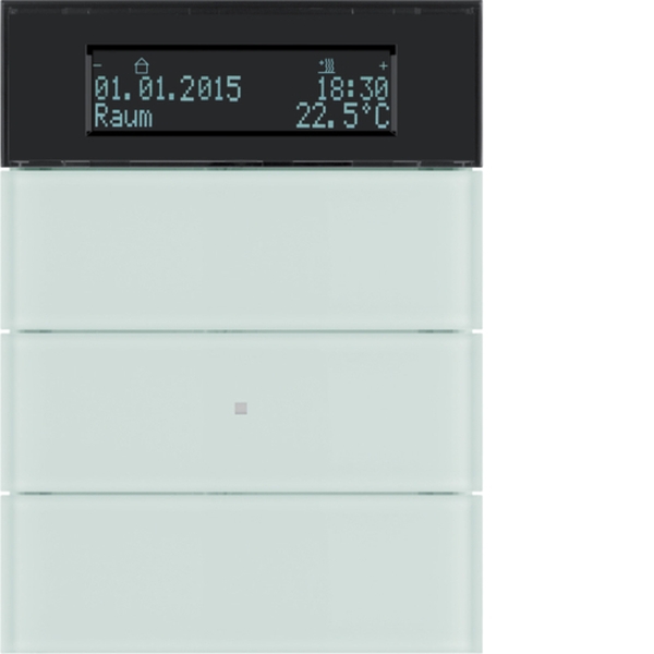 Berker 75663590 Tastsensor 3-fach mit Temperaturregler und Display B.IQ Glas polarweiß