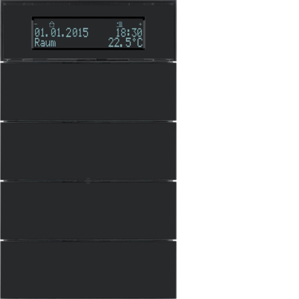 Berker 75664592 Tastsensor 4-fach mit Temperaturregler und Display B.IQ Glas schwarz