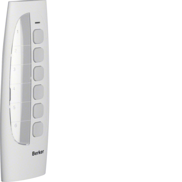 Berker 85607100 KNX-Funk Handsender 6 Kanal mit Beschriftungsfeld KNX Funk polarweiß samt