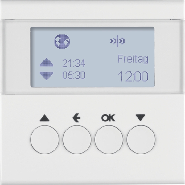 Berker 85745189 KNX-Funk Jalousie-Schaltuhr quicklink S.1/B.3/B.7 polarweiß glänzend