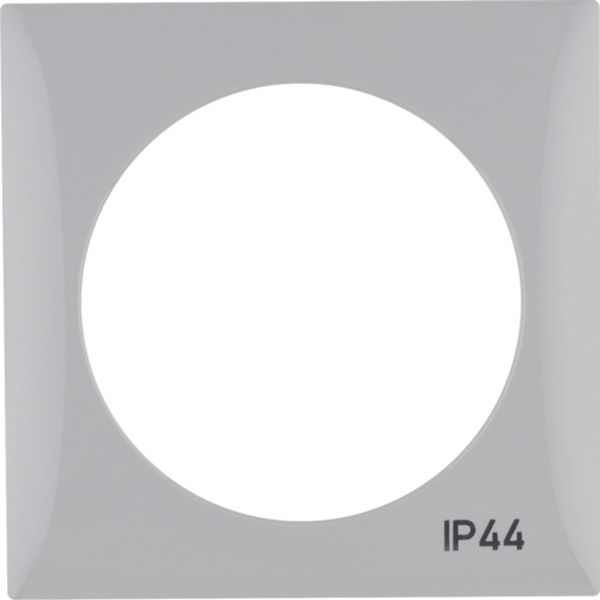 Berker 918272597 Rahmen mit Aufdruck 'IP44' Integro Flow grau glänzend