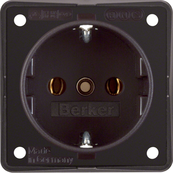 Berker 941852501 Schuko-Steckdose mit Schraubklemmen Integro Modul-Einsätze braun matt