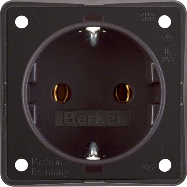 Berker 947782501 Schuko-Steckdose mit Steckklemmen Integro Modul-Einsätze braun matt
