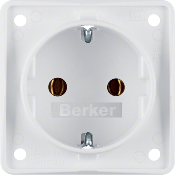 Berker 947782502 Schuko-Steckdose mit Steckklemmen Integro Modul-Einsätze polarweiß matt