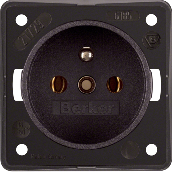Berker 961852501 Steckdose mit Schutzkontaktstift Schraubklemmen Integro Modul-Einsätze braun matt