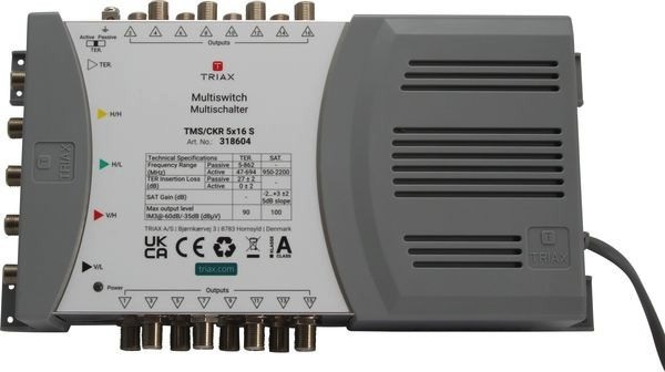 Triax TMS/CKR 5x16 S Multischalter 4x SAT 1x terrestrisch 16 Ausgänge 318604