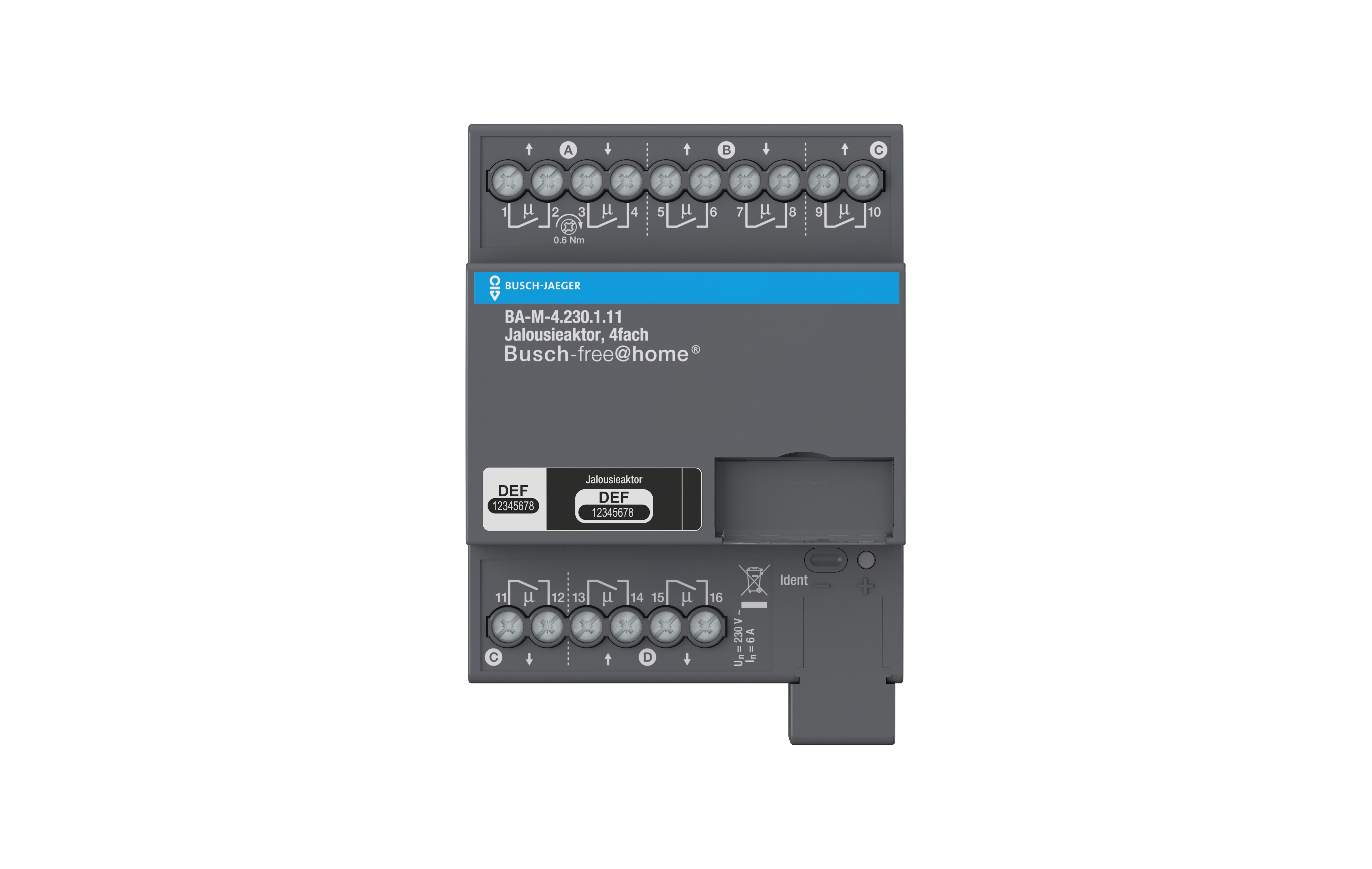 Busch-Jaeger BAM4.230.1.11 Jalousieaktor, 4fach 230 V, REG