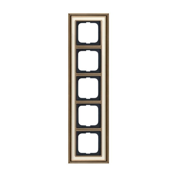 Busch-Jaeger 1725-848 Rahmen 5-fach Messing antik elfenbeinweiß 2CKA001754A4657