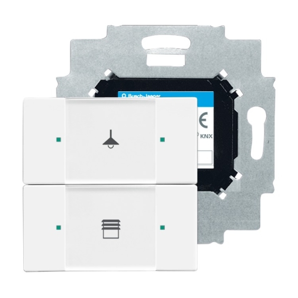 Busch-Jaeger 6126/01-84 Bedienelement 2-fach mit beiliegendem Busankoppler studioweiß 2CKA006116A0173