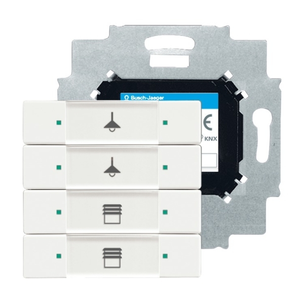 Busch-Jaeger 6127/01-884 Bedienelement 4-fach mit beiliegendem Busankoppler studioweiß matt 2CKA006117A0207