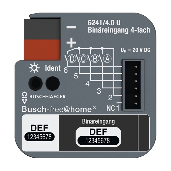 Busch-Jaeger 6241/4.0 U 6241/4.0U Binäreingang 4-fach UP 2CKA006220A0005