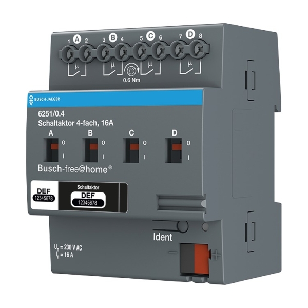 **Busch-Jaeger 6251/0.4 Schaltaktor 4-fach 16 A REG 2CKA006220A0023