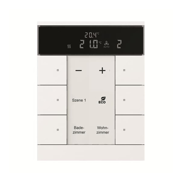 Busch-Jaeger SBR/U6.0.11-84 Raumtemperaturregler mit Bedienfunktion 6-fach Busch-Tenton® studioweiß 2CKA006330A0003