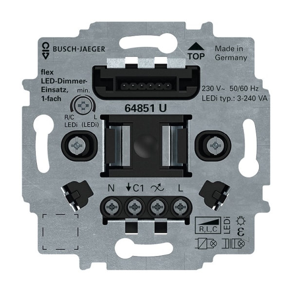 Busch-Jaeger 64851 U LED-Dimmer-Einsatz flex 1-fach UP LED 3-240VA 2CKA006500A0012