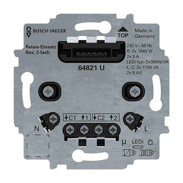 Busch-Jaeger 64821 U Relais-Einsatz flex 2-fach 2CKA006800A3044