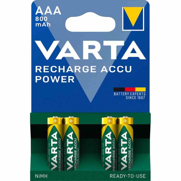 Varta 56703 Recharge Accu Power AAA 1,2V/800mAh/NiMH 4 Stück