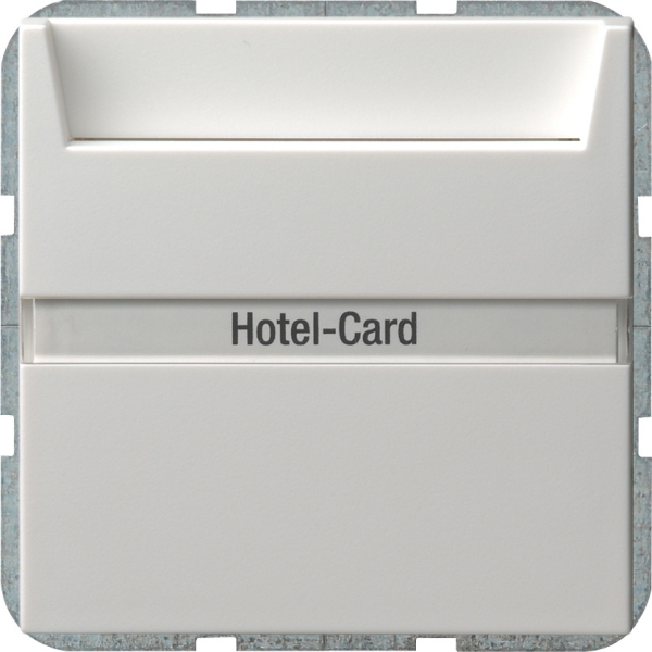 Gira 014003 Hotel-Card-Schalter 10AX 250V mit Beschriftungsfeld Wechsler 1-polig Reinweiß glänzend