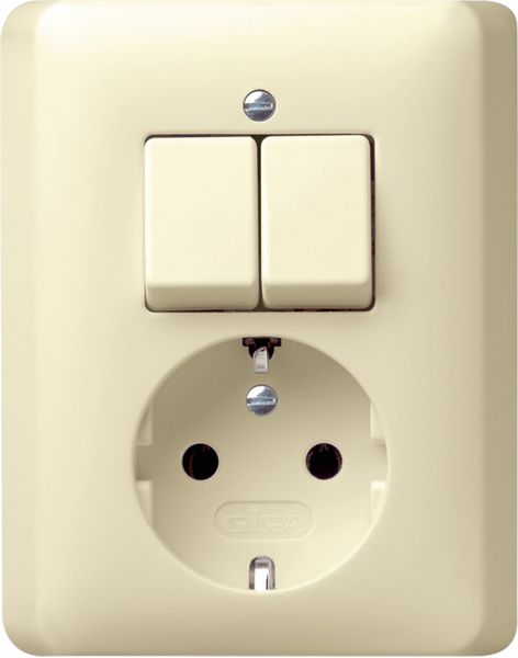 Gira 017501 Kombi Serien/SCHUKO Vollpl. Standard 55 Cremeweiß