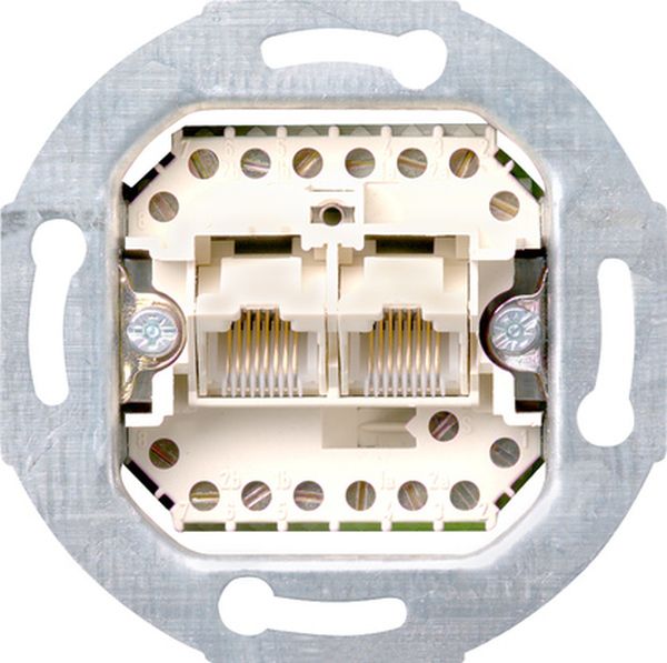 Gira 019000 Einsatz UAE IAE (ISDN)-Anschlussdose Cat. 3 2-fach 2x8-polig 8 8 (8 8) Schraubklemmen