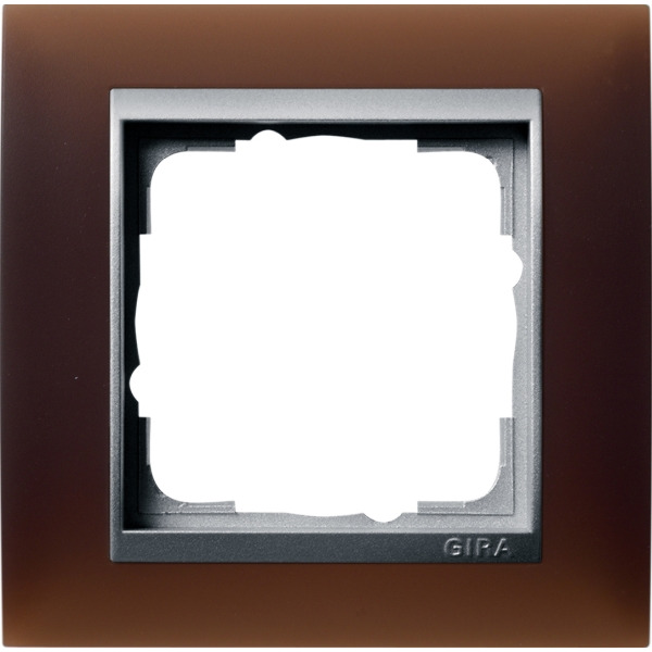 Gira 021159 Rahmen Event Opak Dunkelbraun mit Zwischenrahmen Farbe Alu 1-fach