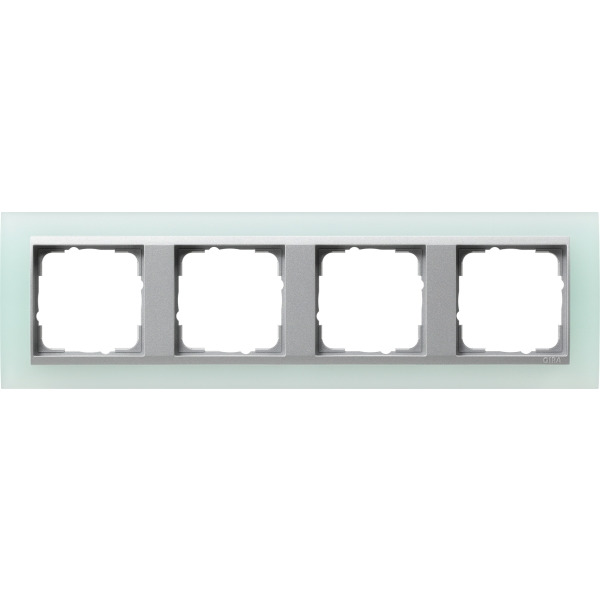 Gira 021451 Rahmen Event Opak Mint mit Zwischenrahmen Farbe Alu 4-fach