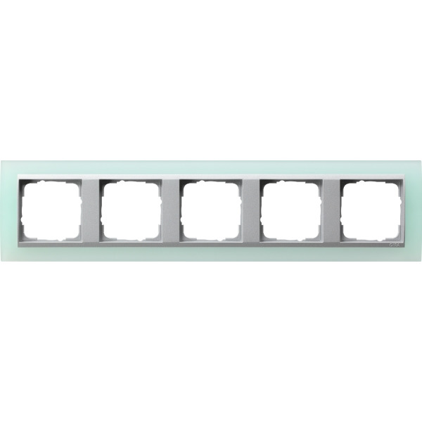Gira 021551 Rahmen Event Opak Mint mit Zwischenrahmen Farbe Alu 5-fach