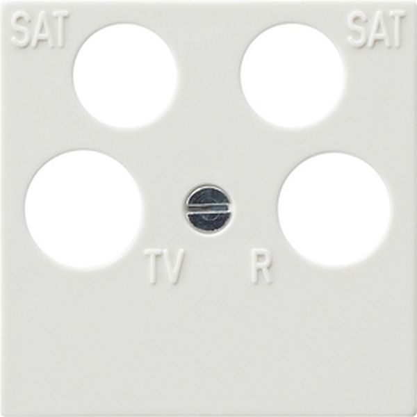 **Gira 025940 Zentralplatte 4-fach (50x50mm) für Koaxial-Antennendose mit 2 zusätzlichen SAT-Anschlüssen Reinweiß