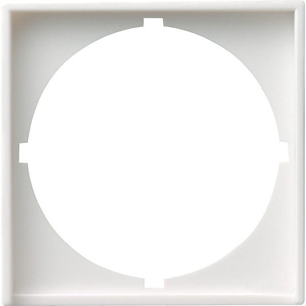 Gira 028103 Adapterrahmen mit rundem Ausschnitt für Geräte mit Abdeckung (50x50mm) Reinweiß glänzend