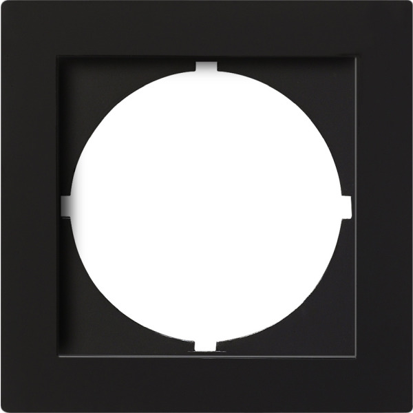 Gira 028147 Adapterrahmen mit rundem Ausschnitt für Geräte mit Abdeckung (50x50mm) Schwarz