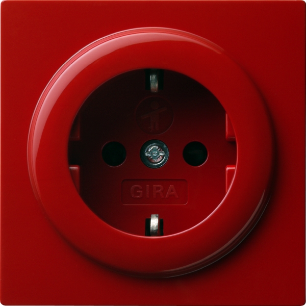 Gira 045343 Schuko-Steckdose 16A 250V mit erhöhten Berührungsschutz (Shutter) Rot