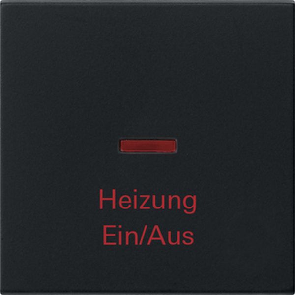 Gira 0678005 Wippe mit Kontrollfenster und Aufdruck 'Heizung Ein Aus' Schwarz matt