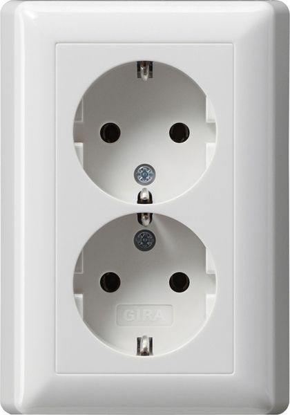 Gira 078003 2f-SCHUKO-Steckd. Vollpl. Standard 55 Reinweiß