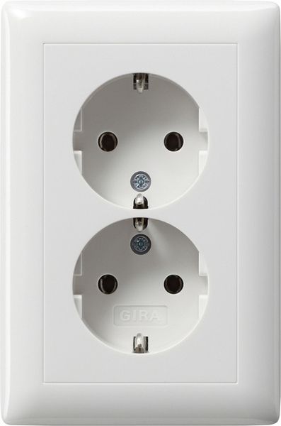Gira 078203 2f-SCHUKO Vollpl. f. Gerätedose 1,5f Standard 55 Reinweiß
