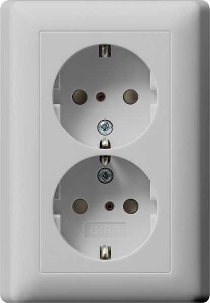 Gira 0783015 2f-SCHUKO-Steckd. SP + Vollpl. System 55 Grau m