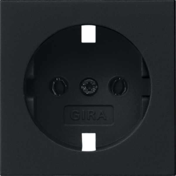 Gira 0921005 Abdeckung für Schuko-Steckdose 16A 250V mit erhöhten Berührungsschutz (Shutter) System 55 Schwarz matt
