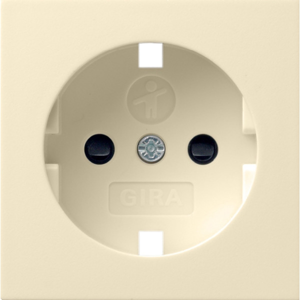 Gira 092101 Abdeckung für Schuko-Steckdose 16A 250V mit erhöhten Berührungsschutz (Shutter) System 55 Cremeweiß glänzend