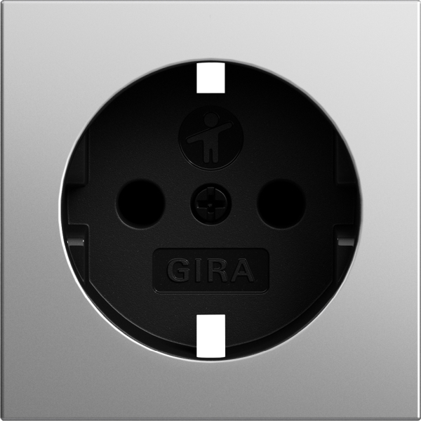 **Gira 0921600 Abdeckung für Schuko-Steckdose 16A 250V mit erhöhten Berührungsschutz (Shutter) System 55 Edelstahl