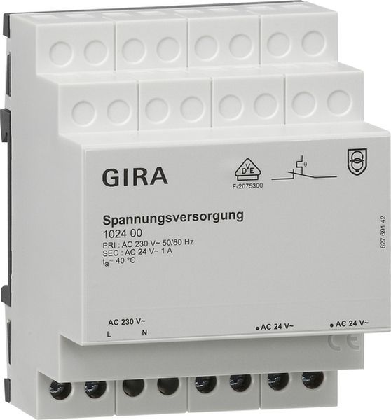 Gira 102400 Spannungsversorgung AC 24V 1A REG