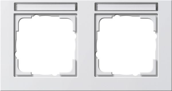 Gira 109229 Rahmen E2 mit Beschriftungsfeld Reinweiß glänzend 2-fach waagerecht