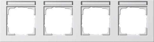 Gira 109422 Rahmen E2 mit Beschriftungsfeld Reinweiß seidenmatt 4-fach waagerecht